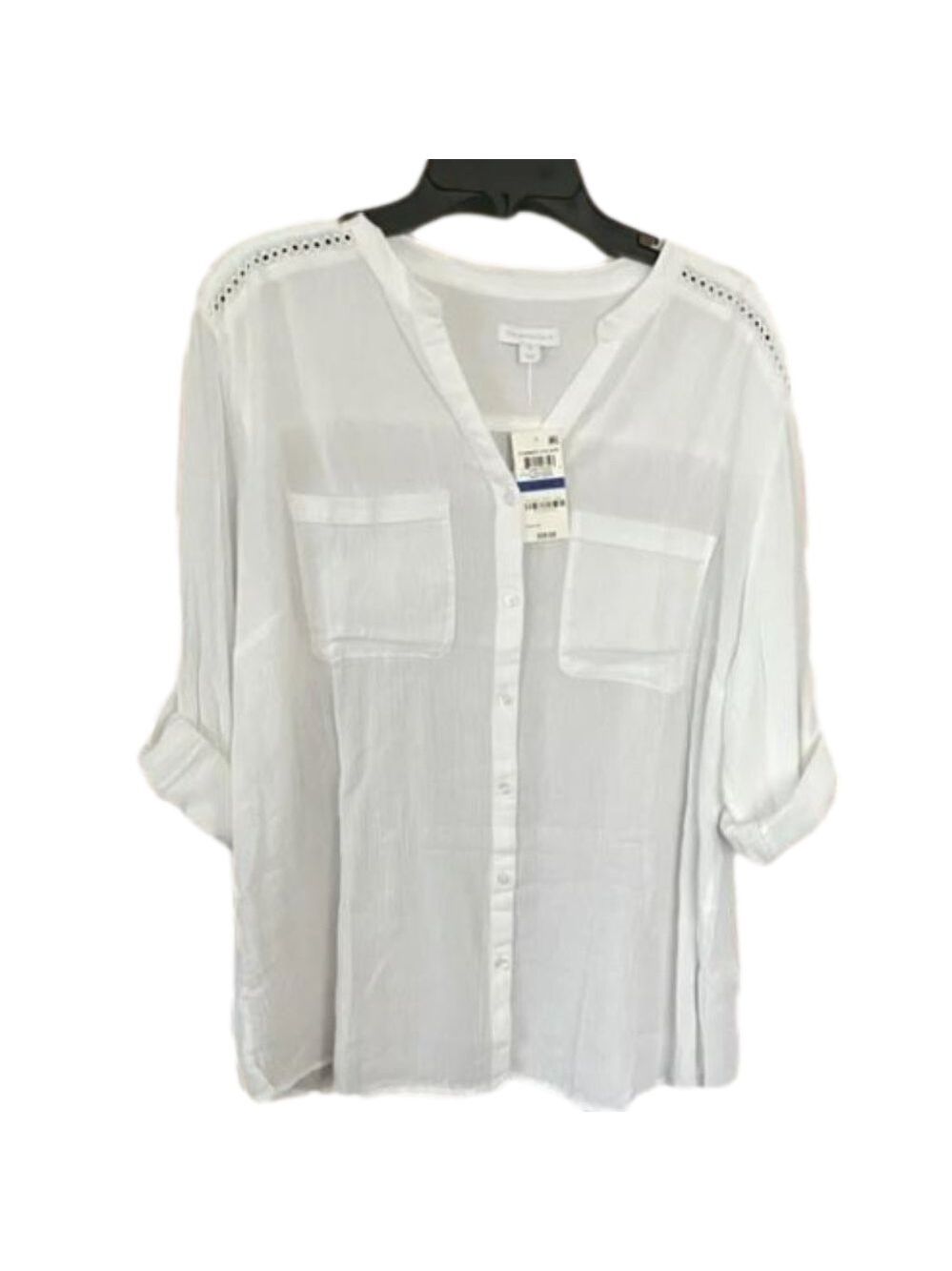 NWT Charter Club Women's White Button-Down Blouse Top. Size XL. Women's‎ Fashion